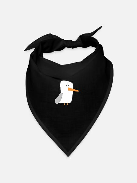 Möwe - Bandana Dreieckstuch - Schwarz
