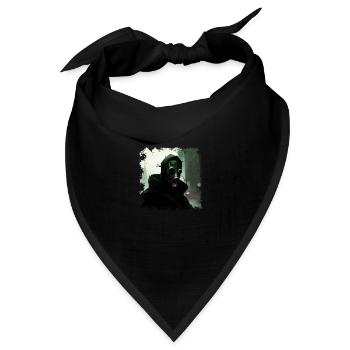 Stadt der Zukunft mit düsterem Wächter und Erlöser - Bandana Dreieckstuch - Schwarz - Vorne