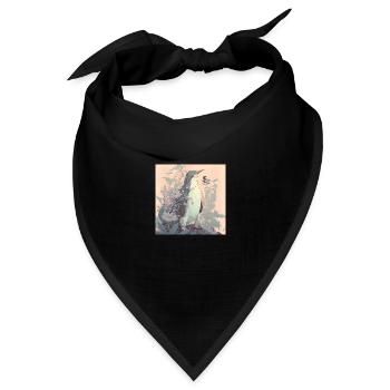 im Einklang mit der Natur Pinguin - Bandana Dreieckstuch - Schwarz - Vorne