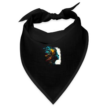 Psychedelisches Artwork - Open Mind - Bandana Dreieckstuch - Schwarz - Vorne