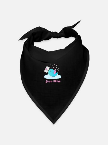 Love Bird - Bandana Dreieckstuch - Schwarz
