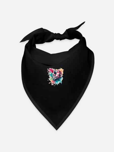 Löwe - Bandana Dreieckstuch - Schwarz