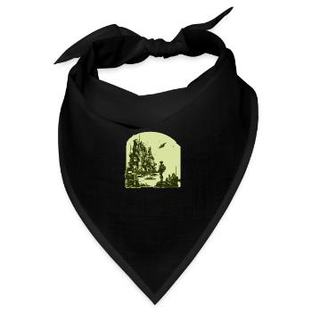 Science Fiction Comic Artwork im 8 Bit Retro Stil - Bandana Dreieckstuch - Schwarz - Vorne