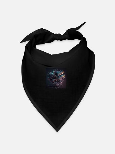 Abstrakter Schädel Nr. 12 - Bandana Dreieckstuch - Schwarz