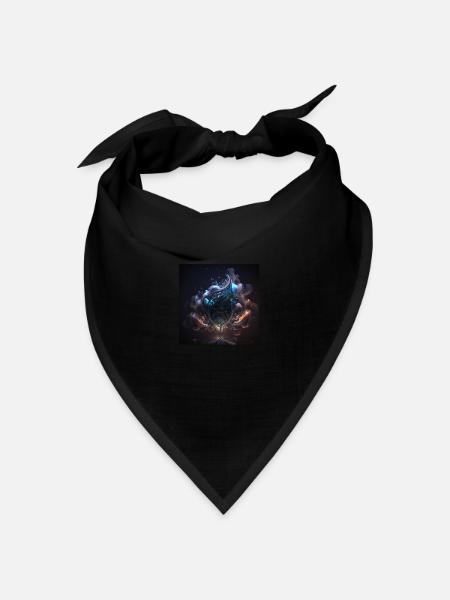 Digitale Kunst Abstract n°5 - Bandana Dreieckstuch - Schwarz