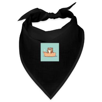 Süßer Biber in der Badewanne - Bandana Dreieckstuch - Schwarz - Vorne