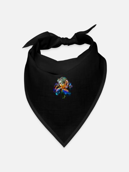 Blumenzauber No. 1 - Bandana Dreieckstuch - Schwarz