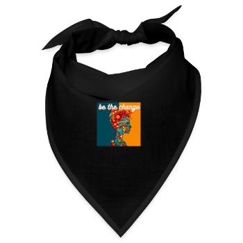 be the change - Bandana Dreieckstuch - Schwarz - Vorne