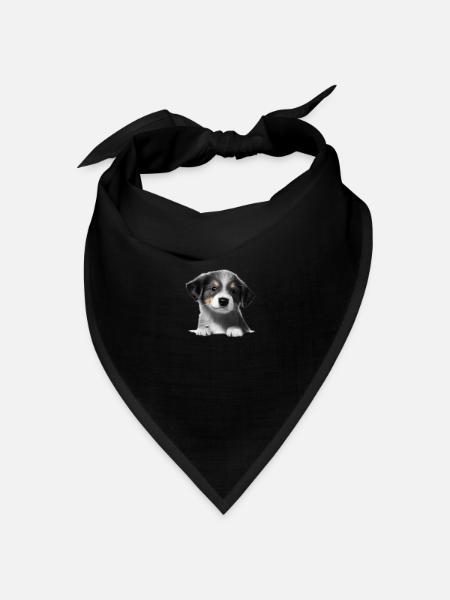 Hundehalter Hundewelpe Australischer Schäferhund - Bandana Dreieckstuch - Schwarz