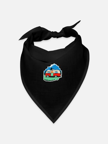 vintage camper car - Bandana Dreieckstuch - Schwarz