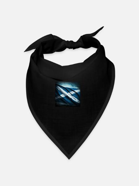 Schottland Flagge Fahne - Bandana Dreieckstuch - Schwarz