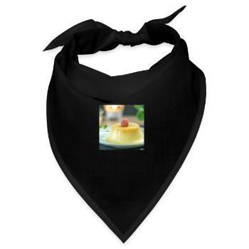 Vanillesosse in Pudding - Bandana Dreieckstuch - Schwarz - Vorne