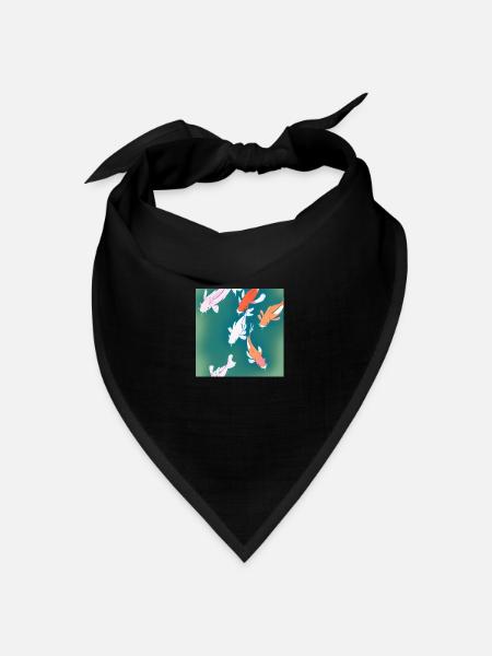 Koi in the Water - Bandana Dreieckstuch - Schwarz