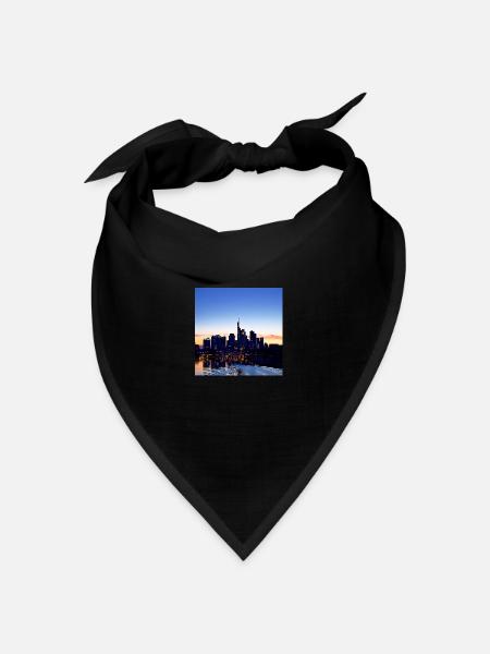 Frankfurt Skyline - Bandana Dreieckstuch - Schwarz