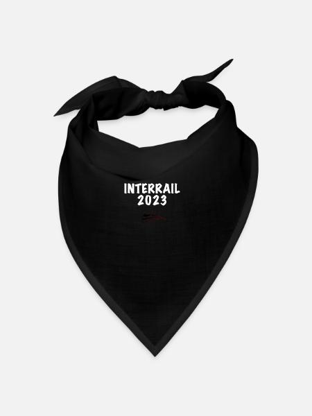 Interrail 2023 Geschenk für die Zug Reise Kunst - Bandana Dreieckstuch - Schwarz
