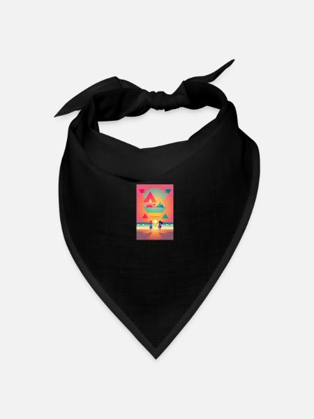 Romantik bei Sonnenuntergang - Bandana Dreieckstuch - Schwarz