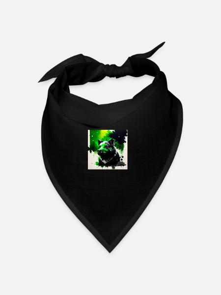 Das grüne Schwein - Bandana Dreieckstuch - Schwarz