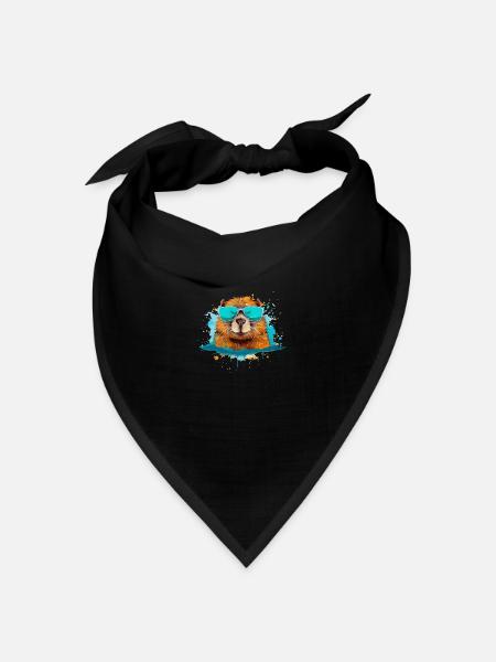 Rody der Biber - Bandana Dreieckstuch - Schwarz