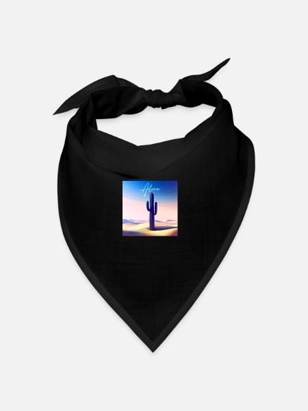 Alleiner Kaktus - Bandana Dreieckstuch - Schwarz