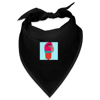 Die Eis-Zunge - Bandana Dreieckstuch - Schwarz - Vorne