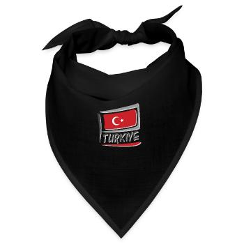 Turkiye Flagge Fahne - Bandana Dreieckstuch - Schwarz - Vorne