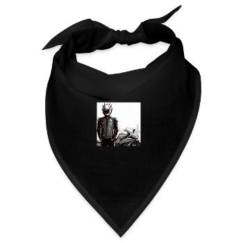 Motorrad Bleistiftzeichnung - Bandana Dreieckstuch - Schwarz - Vorne
