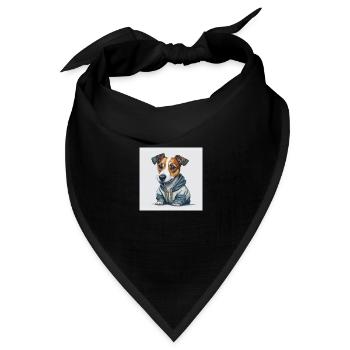 Jack Russel Terrier - Bandana Dreieckstuch - Schwarz - Vorne