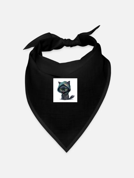 Kleine süße schwarze Katze. - Bandana Dreieckstuch - Schwarz
