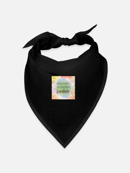 Einatmen ausatmen lächeln - Bandana Dreieckstuch - Schwarz