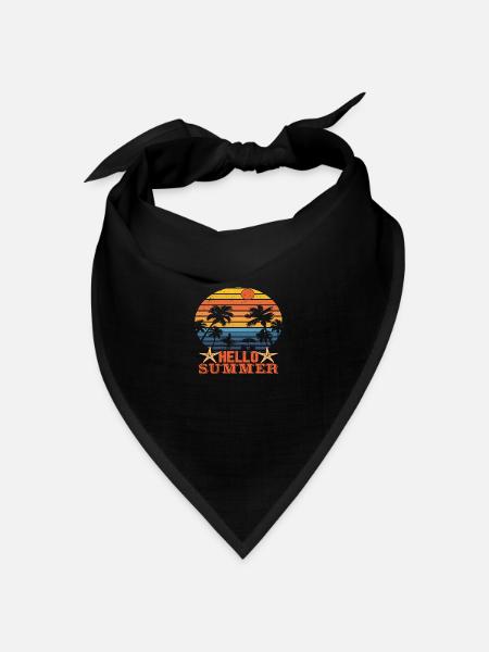 Hello Summer - Bandana Dreieckstuch - Schwarz