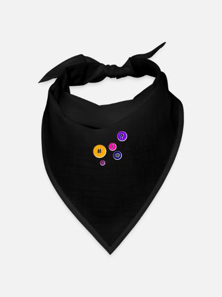 Schaltflächen mit Zeichen - Bandana Dreieckstuch - Schwarz