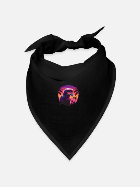 Synthwave eagle wearing sunglasses - Bandana Dreieckstuch - Schwarz