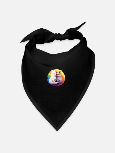 LGBTQIA+ Füchse - Bandana Dreieckstuch - Schwarz