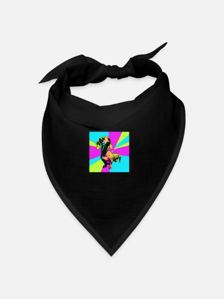 Dachshund Pop Art - Bandana Dreieckstuch - Schwarz