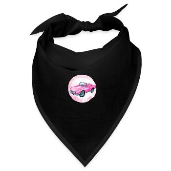 Niedliches niedliches Damenspielzeugauto rosa - Bandana Dreieckstuch - Schwarz - Vorne
