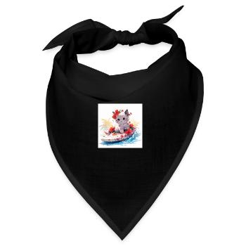 mikakujumi wake board kitten - Bandana Dreieckstuch - Schwarz - Vorne