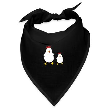 mutter kind huhn - Bandana Dreieckstuch - Schwarz - Vorne
