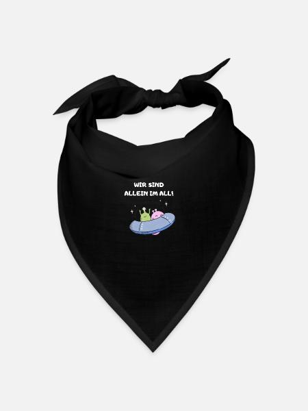 Aliens im Ufo - Bandana Dreieckstuch - Schwarz