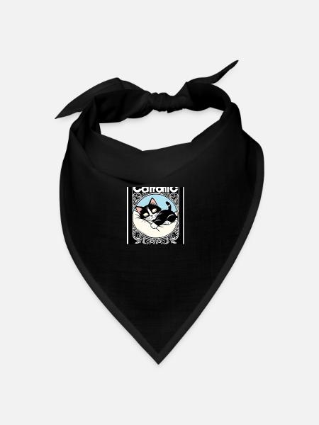 Niedliche schwarze Kätzchenkatze, die gut schläft - Bandana Dreieckstuch - Schwarz