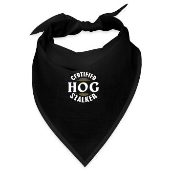 certified hog stalker Design for a hunting fan - Bandana Dreieckstuch - Schwarz - Vorne