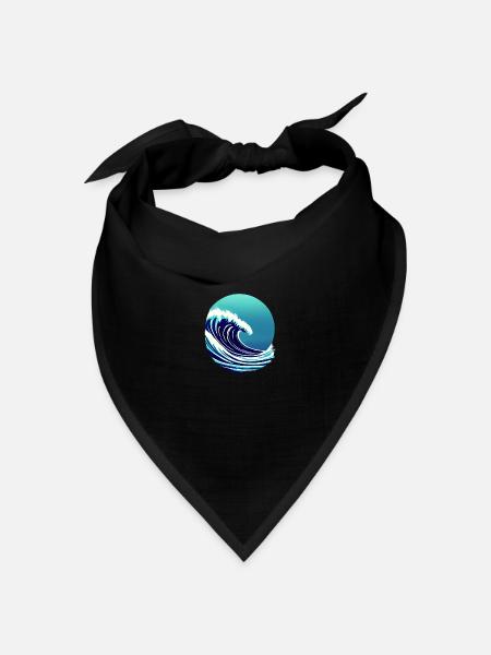 Surfer Surfbrett Wellenreiten surfen Surferin - Bandana Dreieckstuch - Schwarz