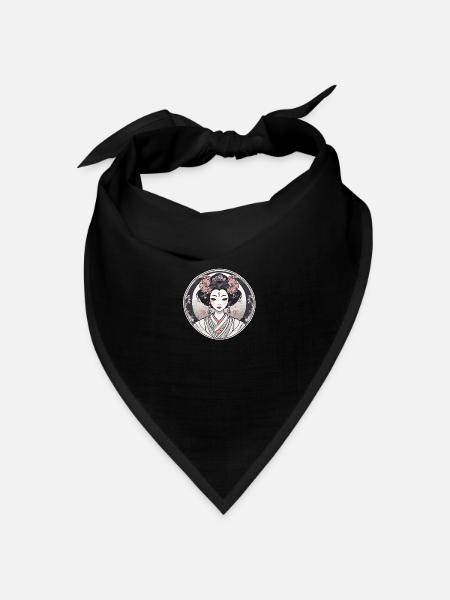 Geisha - Bandana Dreieckstuch - Schwarz