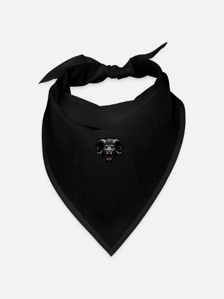 Ziege Ziegenbock gruselig - Bandana Dreieckstuch - Schwarz