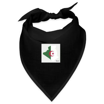 Algerien Flagge, Map - Bandana Dreieckstuch - Schwarz - Vorne