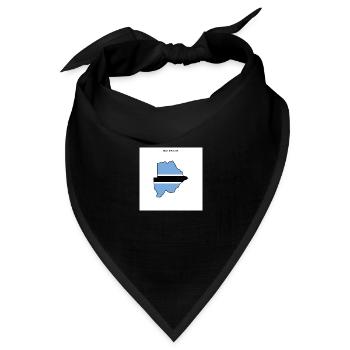 Botswana (Botsuana) Flagge, Map - Bandana Dreieckstuch - Schwarz - Vorne