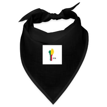 Benin Flagge, Map - Bandana Dreieckstuch - Schwarz - Vorne