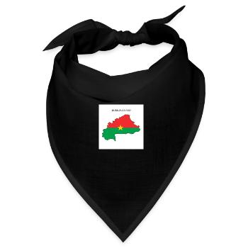 Burkina Faso Flagge, Map - Bandana Dreieckstuch - Schwarz - Vorne