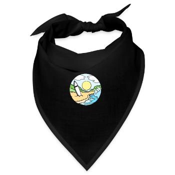 Surfen Strand Surfbrett Meer Surfer Welle Sonne - Bandana Dreieckstuch - Schwarz - Vorne