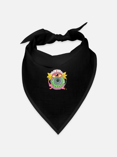 Croctopus, Krokodil, Auge, Oktopus - Bandana Dreieckstuch - Schwarz