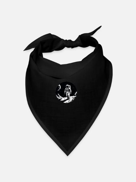 Astronaut Mond - Bandana Dreieckstuch - Schwarz